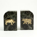 Green Marble Bookends - Stock Market